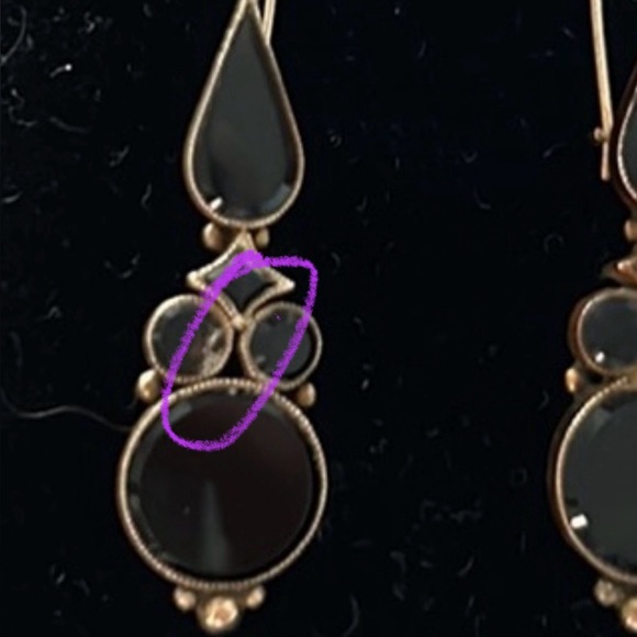 Vintage Black Onyx Earrings - Picture 4 of 4